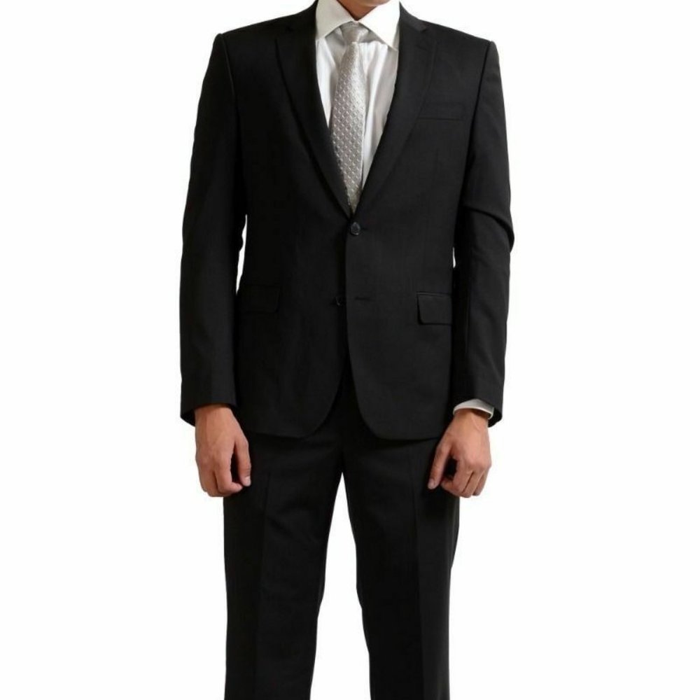 Versace Collection Men's Wool Dark Brown Suit